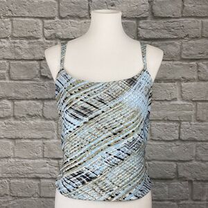 VINTAGE BCBGMaxazria Blue Brush Stroke Cami